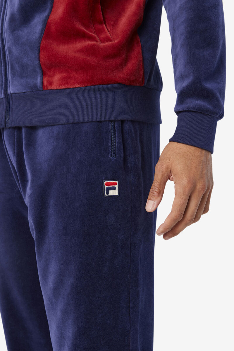 Navy Men's Fila Dortmund Velour Jogger Pants | iEYpWGHBm3o