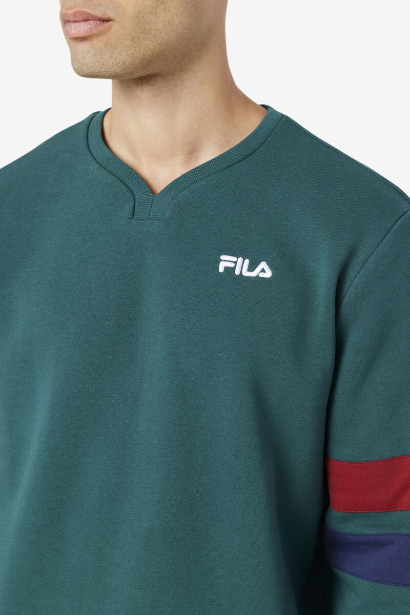 Navy Men's Fila Faneel Crew Sweatshirts | nI89wgyiRNJ