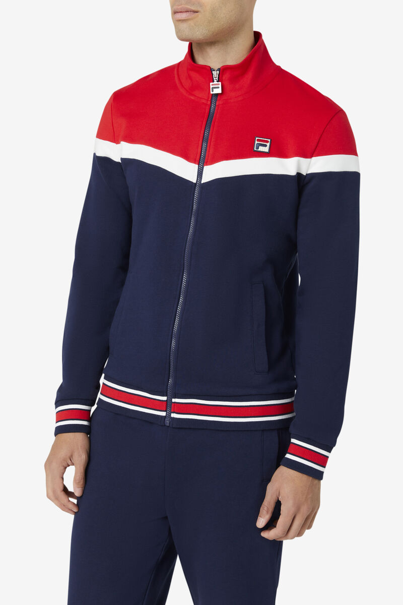 Navy Men's Fila Flint Track Jacket Jackets | cPh6YzsDIhq