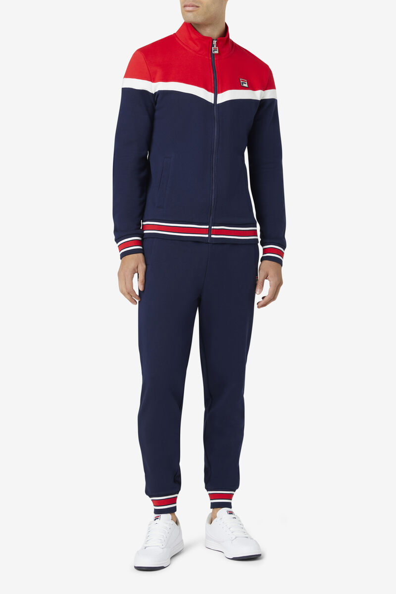 Navy Men's Fila Flint Track Jacket Tracksuits | 23aC1GWwYNI