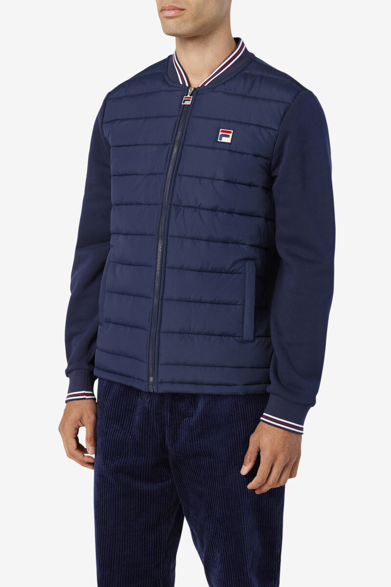 Navy Men's Fila Marco Puffer Jacket Jackets | RExtcJNPzW5