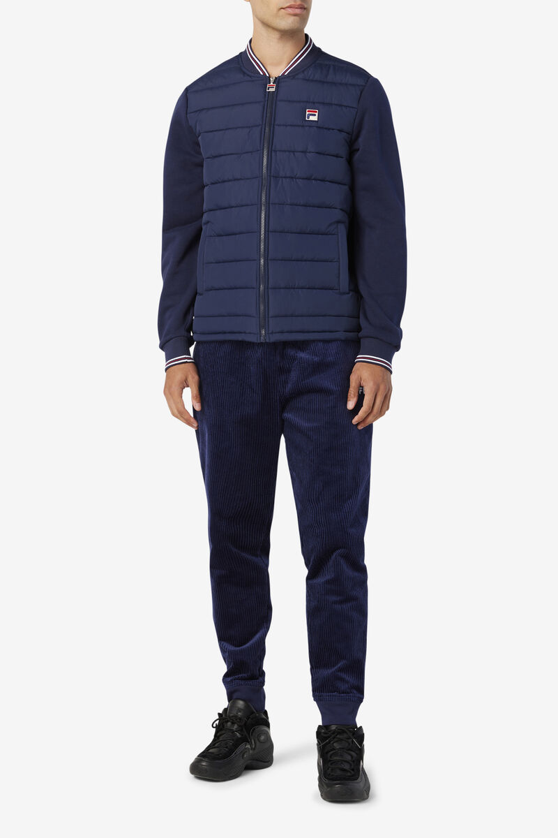 Navy Men's Fila Marco Puffer Jacket Jackets | RExtcJNPzW5