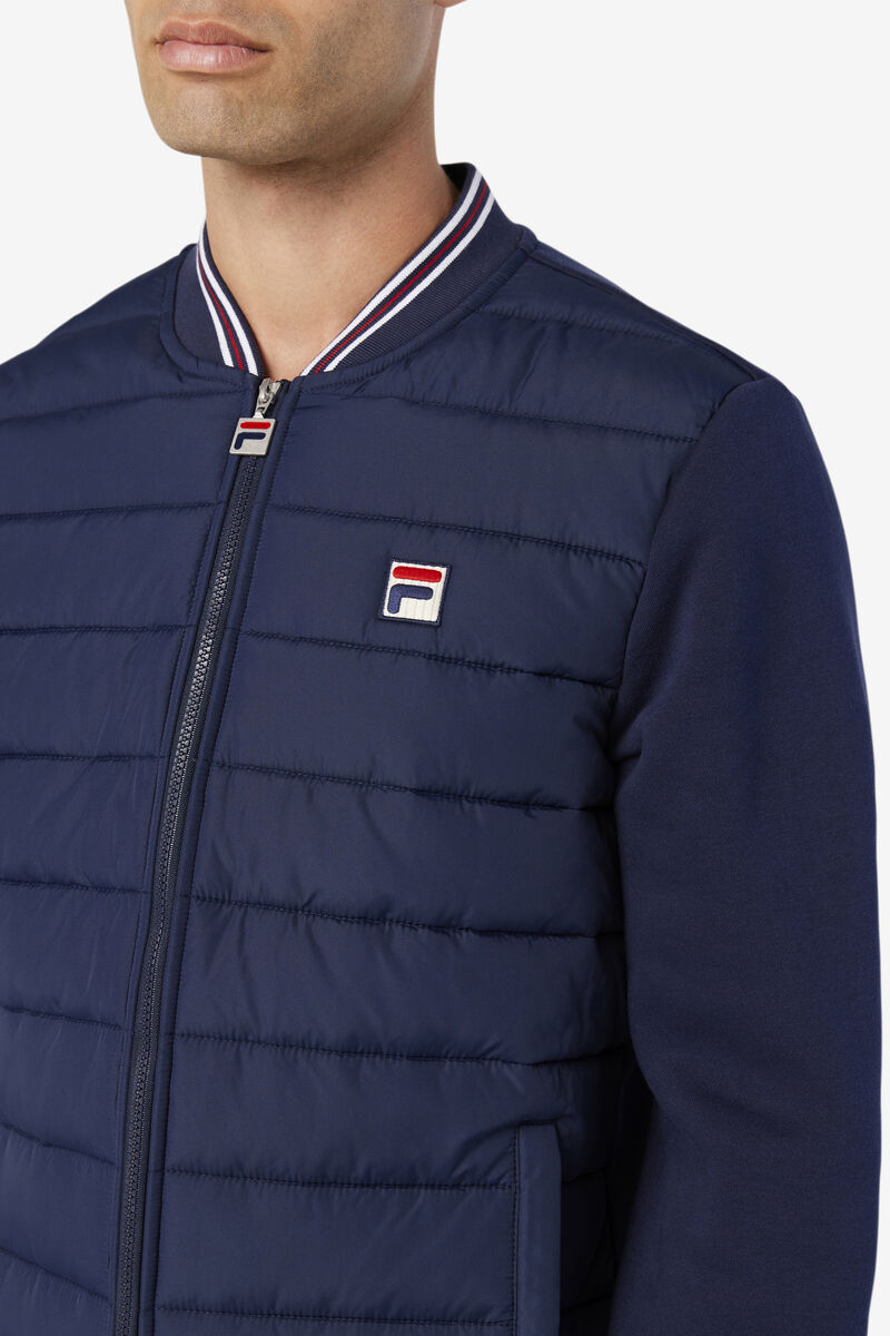 Navy Men's Fila Marco Puffer Jacket Jackets | RExtcJNPzW5