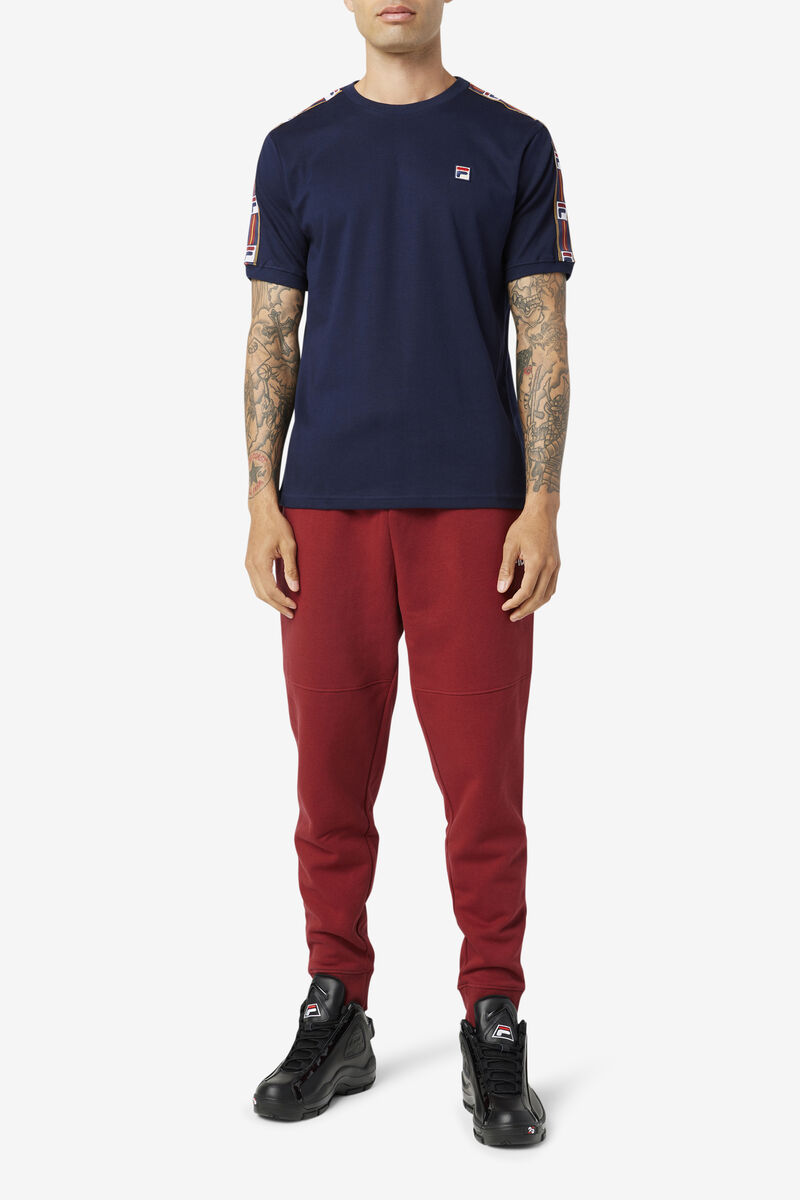 Navy Men's Fila Oliver T Shirts | CtCknpeM9wg