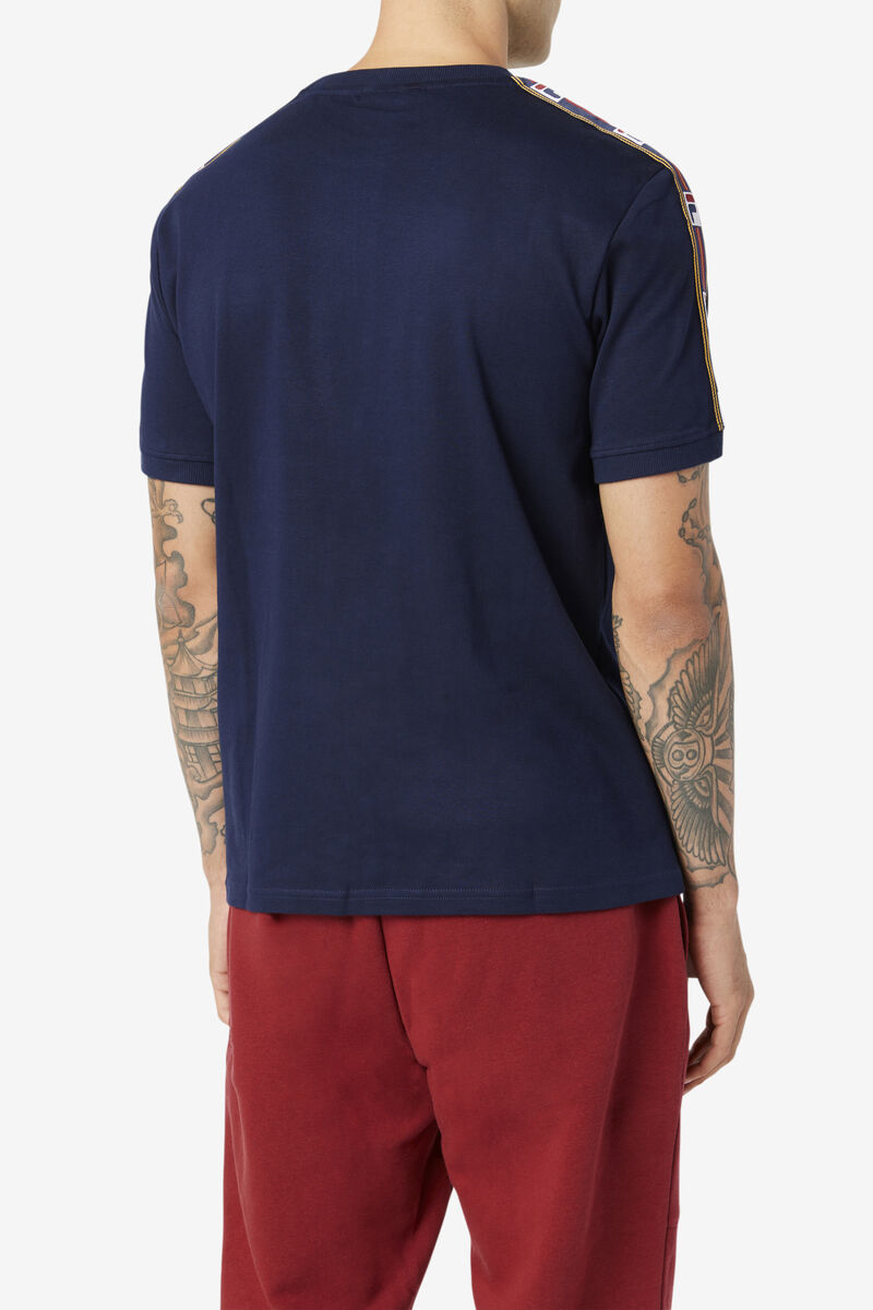 Navy Men's Fila Oliver T Shirts | CtCknpeM9wg