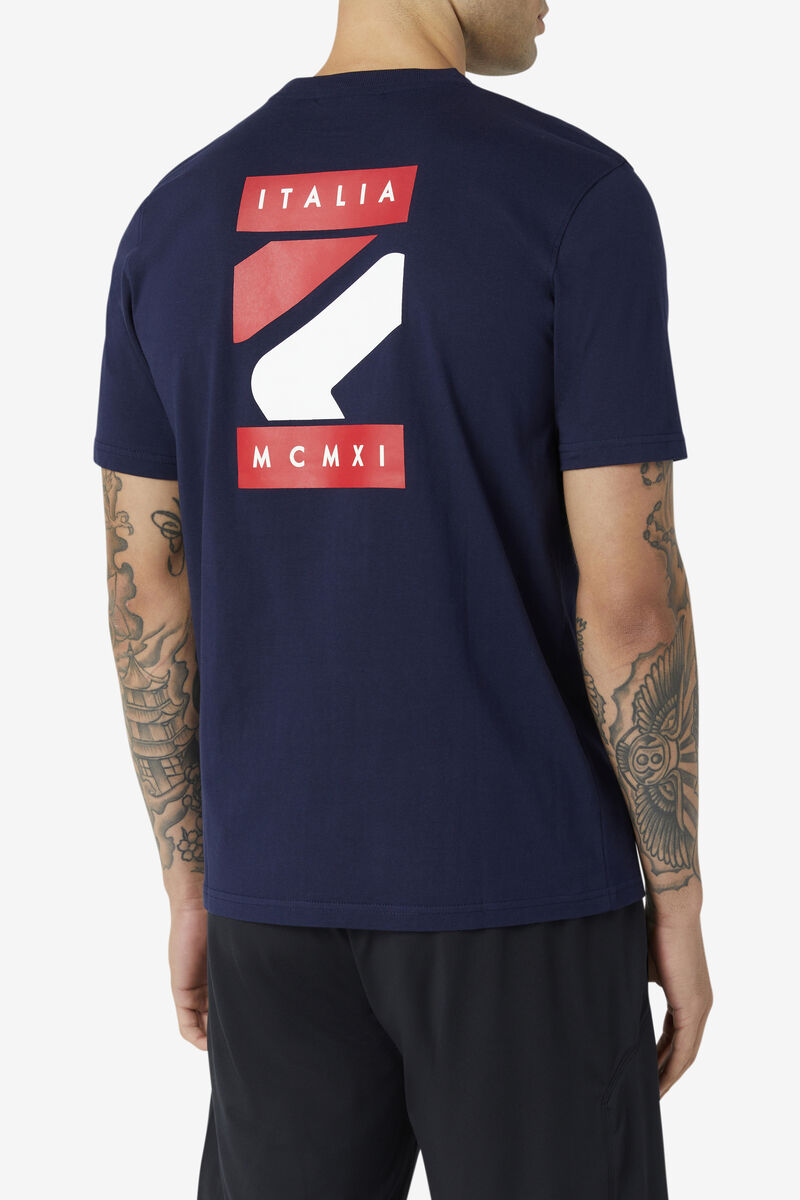 Navy Men's Fila Quartz T Shirts | miG7T9ku62E