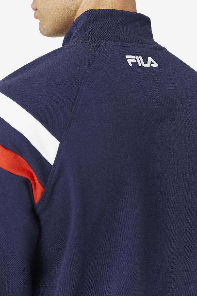 Navy Men's Fila Stance Track Jacket Jackets | I6Ohy29VO3h