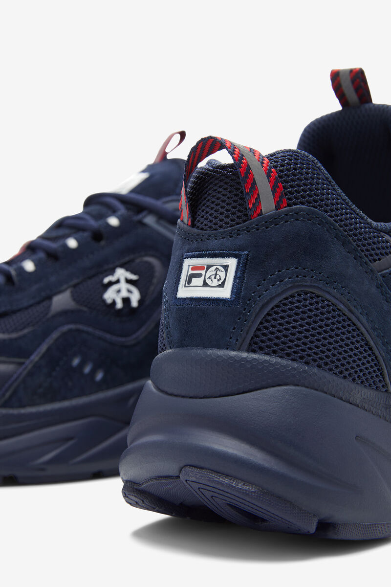 Navy / Navy / Navy Men's Fila Trigate Navy Suede Chunky Trainers X Brooks Brothers | Fila Trainers |