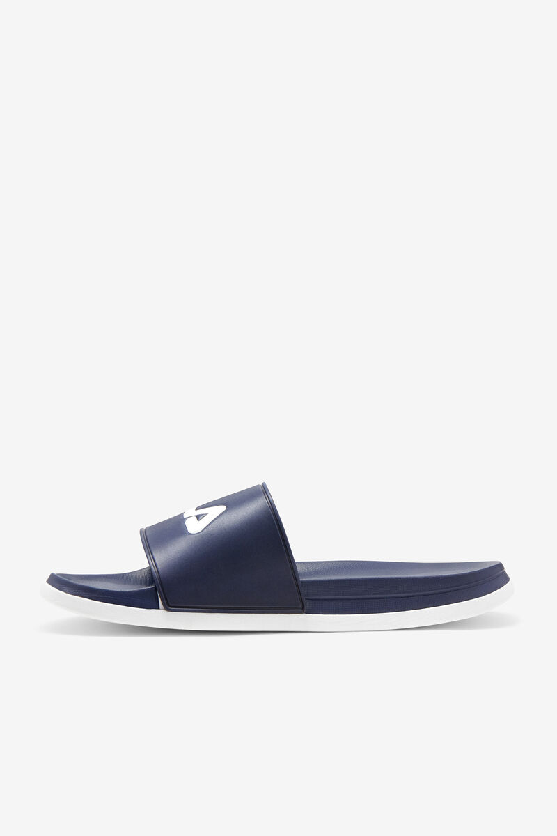 Navy / Navy / White Men's Fila Drifter Luxe Sandals | TJSECgVXSkg