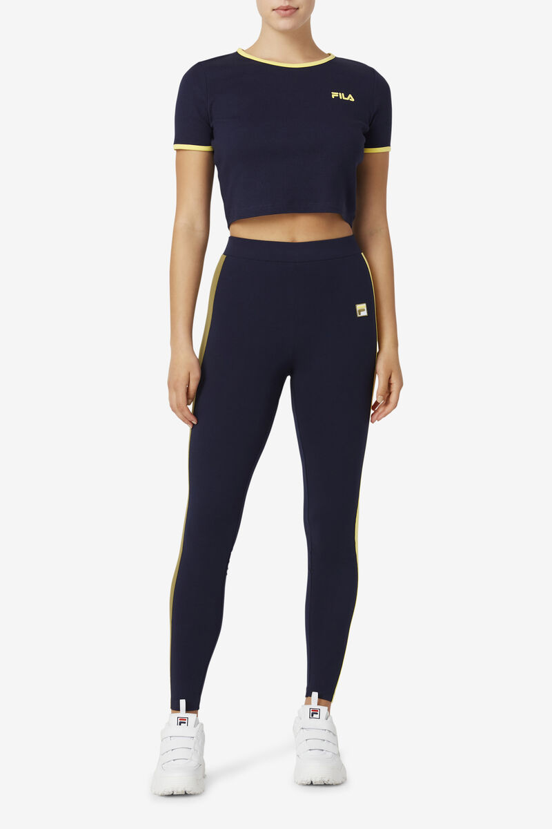 Navy / Olive Women's Fila Riviera Legging Leggings | rVioHYvRy8L