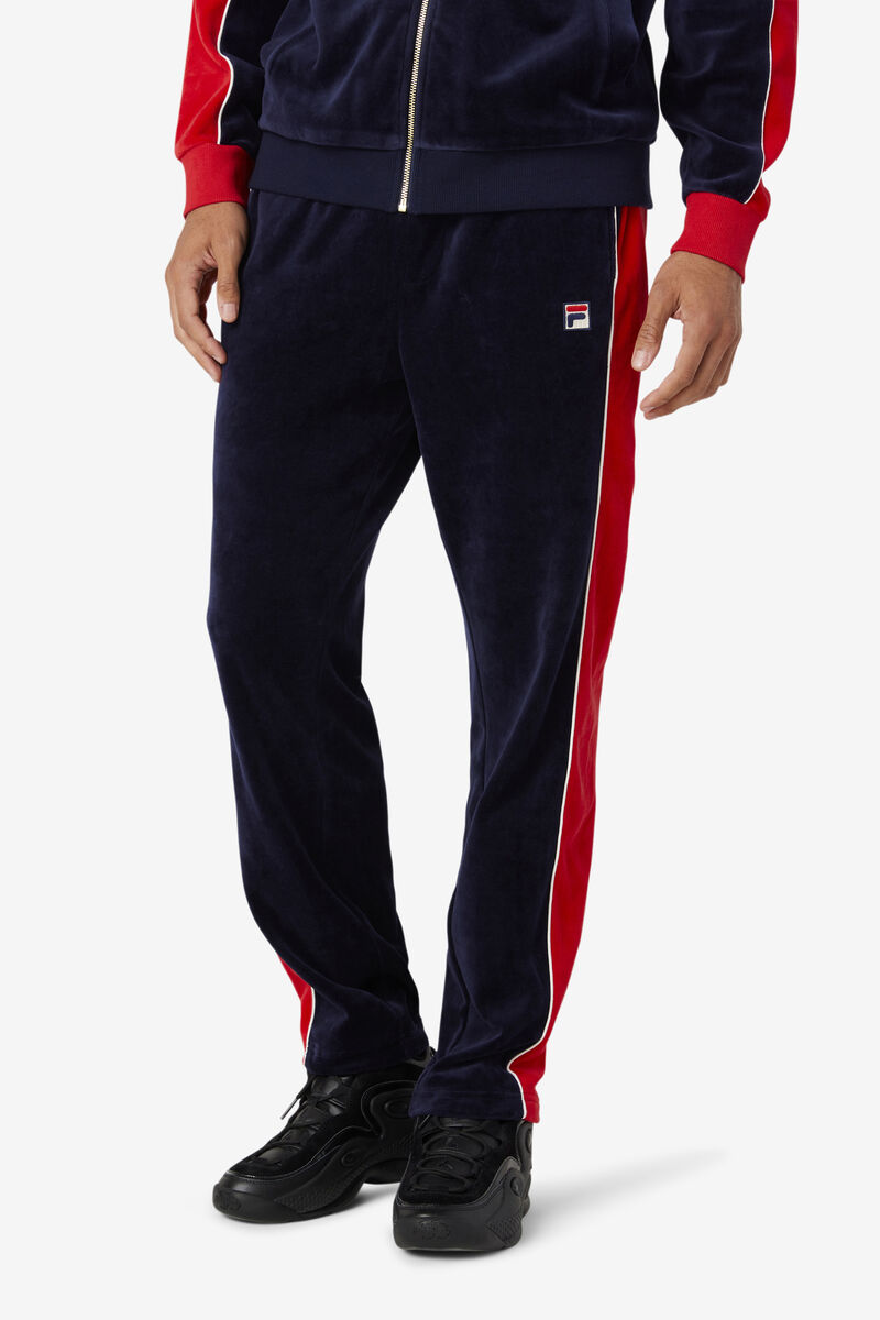 Navy / Red Men's Fila Cima Velour Pant Pants | nJJX7pMLwej