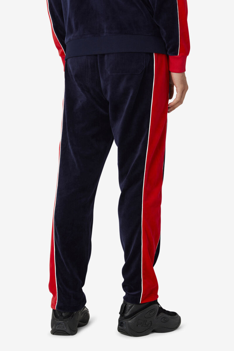 Navy / Red Men's Fila Cima Velour Pant Pants | nJJX7pMLwej