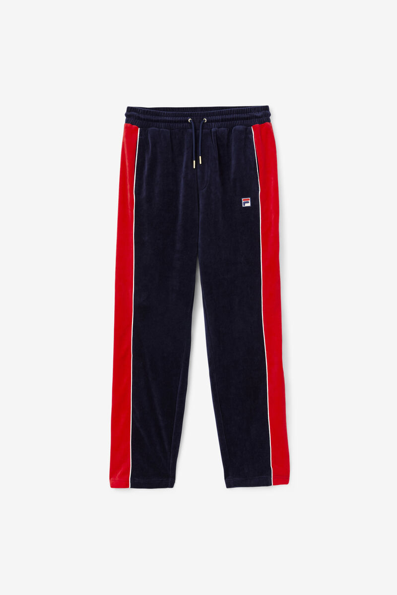 Navy / Red Men\'s Fila Cima Velour Pant Pants | nJJX7pMLwej