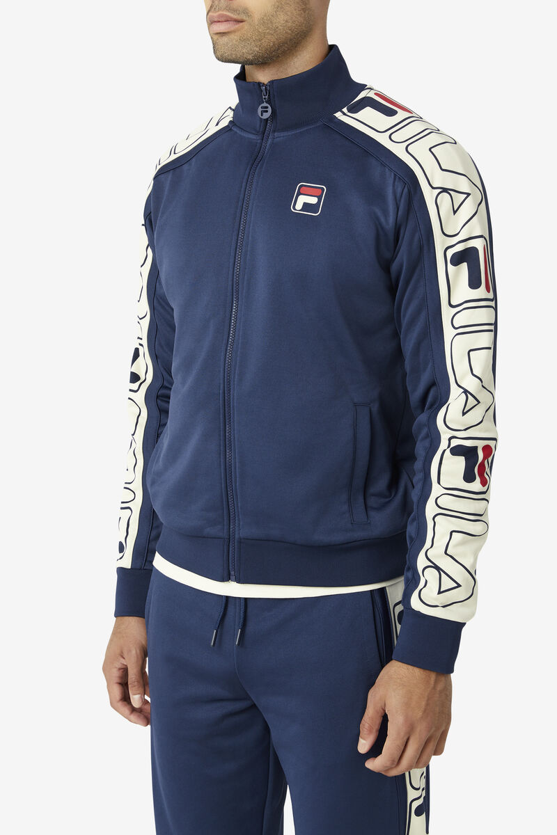 Navy / Red Men's Fila Gatlin Track Jacket Tracksuits | oXIhkRHCtlj