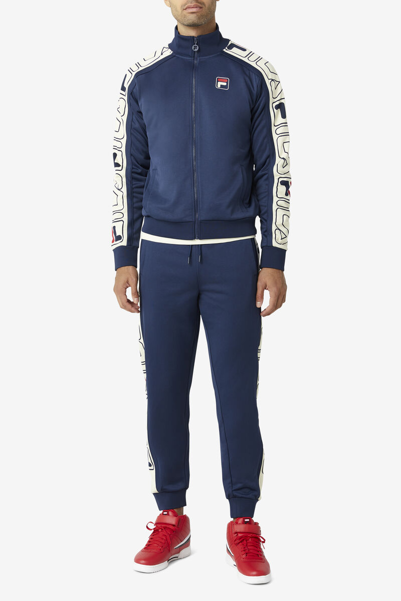 Navy / Red Men's Fila Gatlin Track Jacket Tracksuits | oXIhkRHCtlj