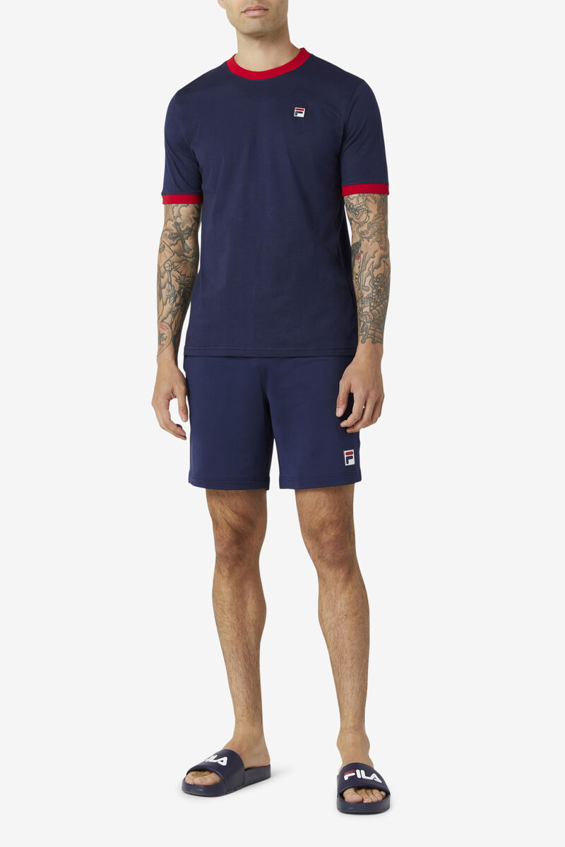 Navy / Red Men's Fila Marconi Ringer T Shirts | cnY5hqXYmjW