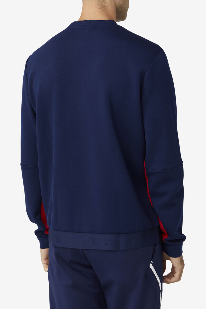 Navy / Red / White Men's Fila Dooley Tech Crew Tracksuits | TC8pbh5P2lC