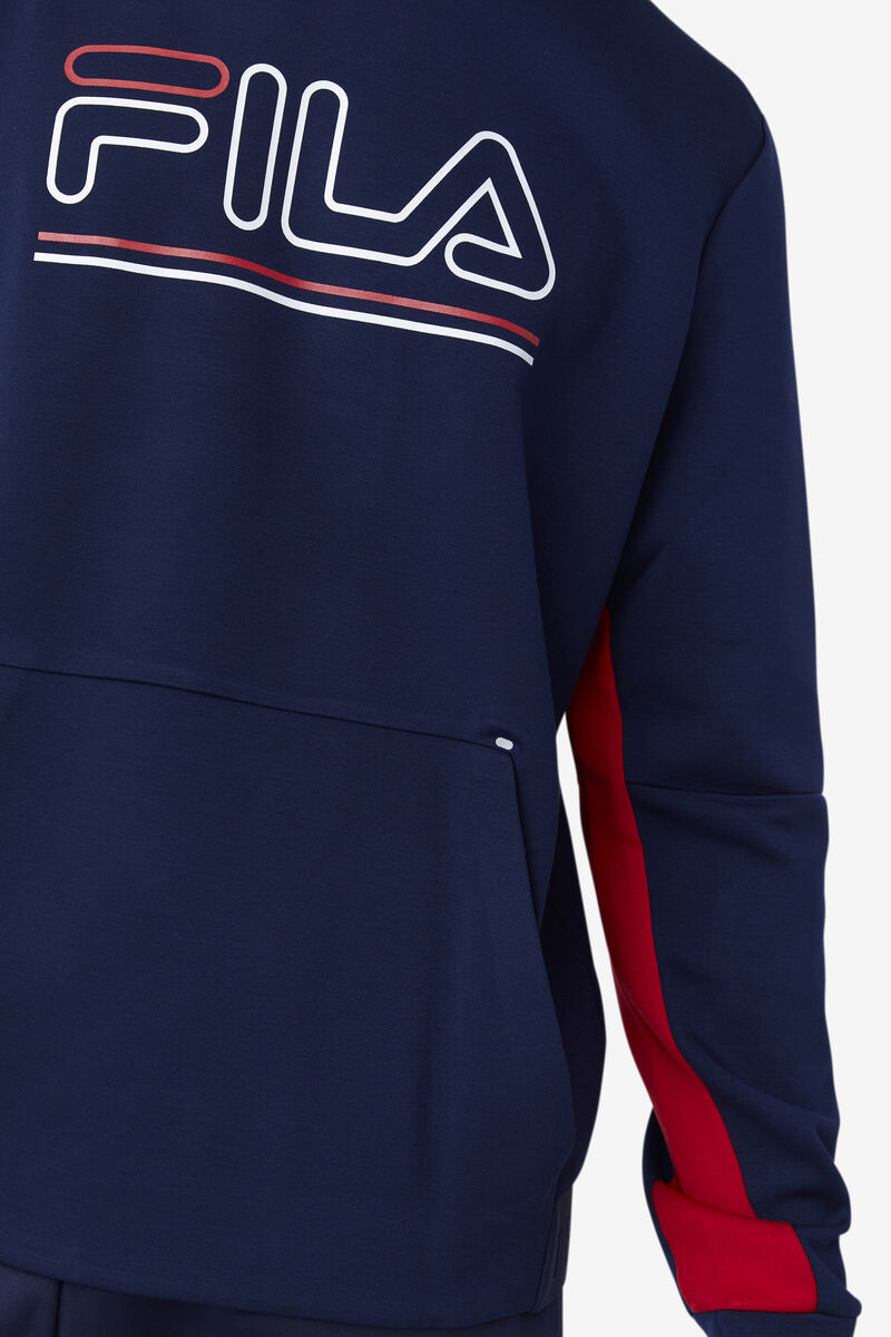 Navy / Red / White Men's Fila Dooley Tech Crew Tracksuits | TC8pbh5P2lC