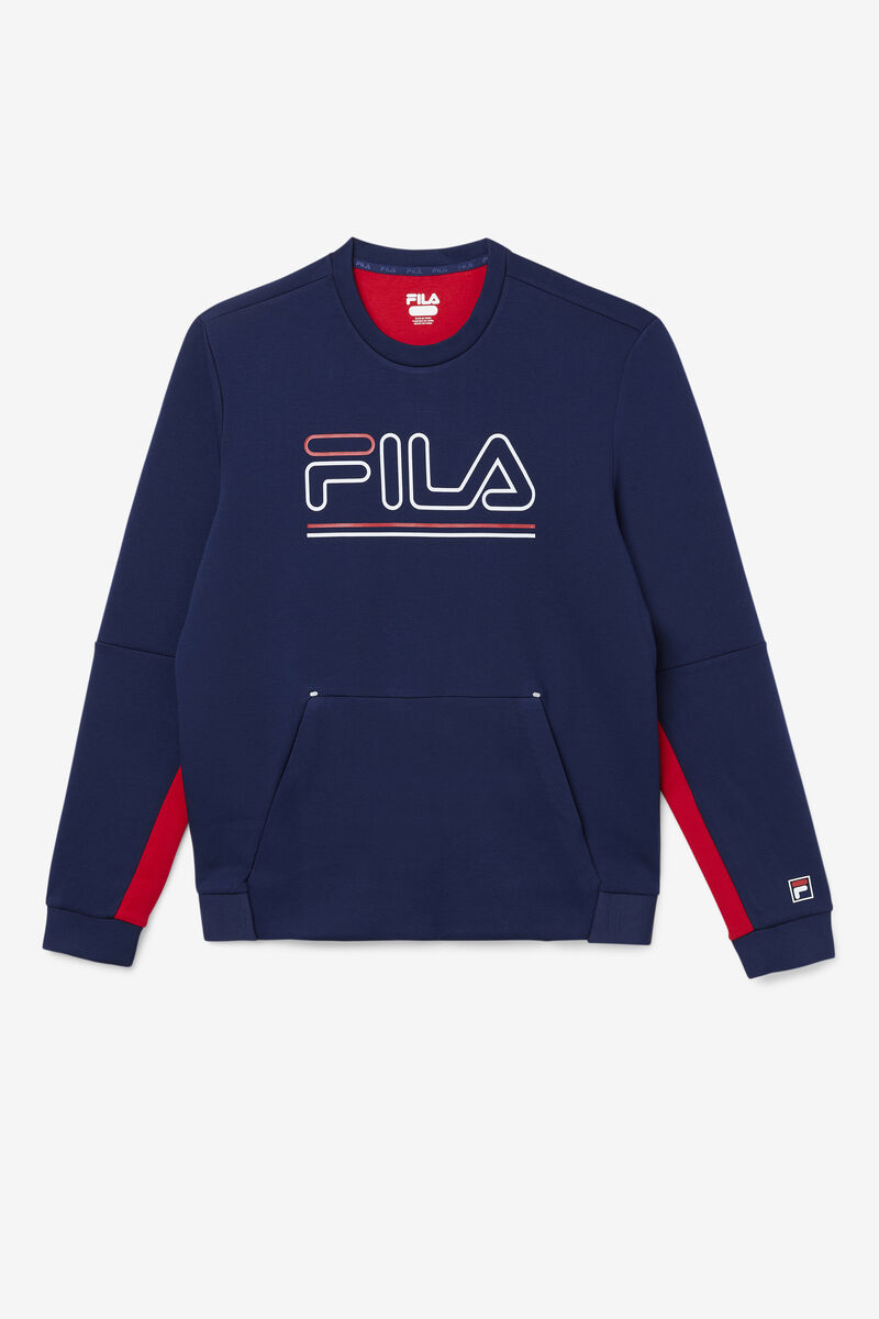 Navy / Red / White Men\'s Fila Dooley Tech Crew Tracksuits | TC8pbh5P2lC