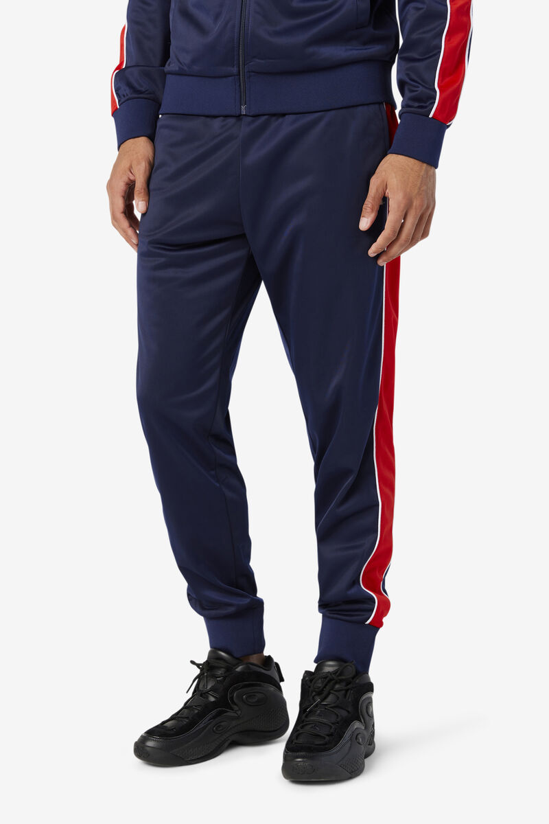 Navy / Red / White Men's Fila Elijah Track Pant Tracksuits | ZTLDsu4OoJW