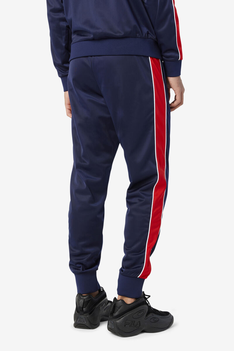 Navy / Red / White Men's Fila Elijah Track Pant Tracksuits | ZTLDsu4OoJW