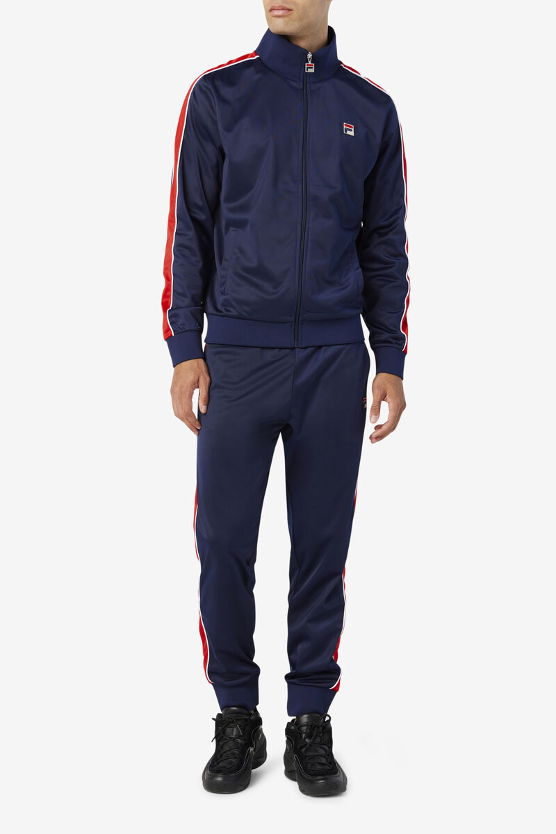 Navy / Red / White Men's Fila Elijah Track Pant Tracksuits | ZTLDsu4OoJW