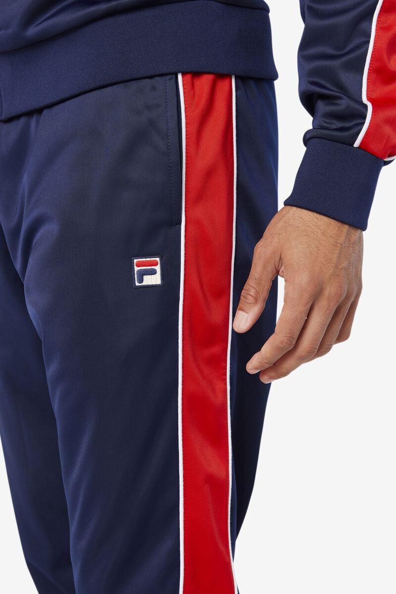 Navy / Red / White Men's Fila Elijah Track Pant Tracksuits | ZTLDsu4OoJW