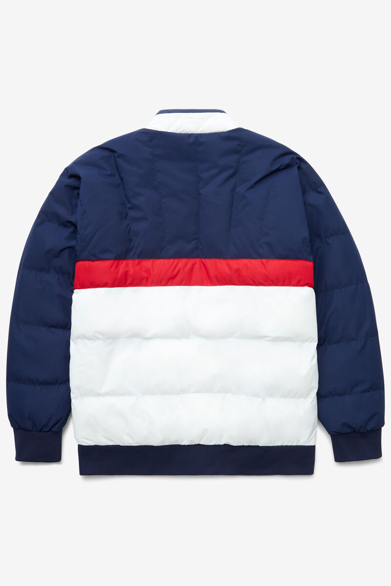 Navy / Red / White Men's Fila Fausto Ski Jacket Jackets | VNQeN1puBJ4