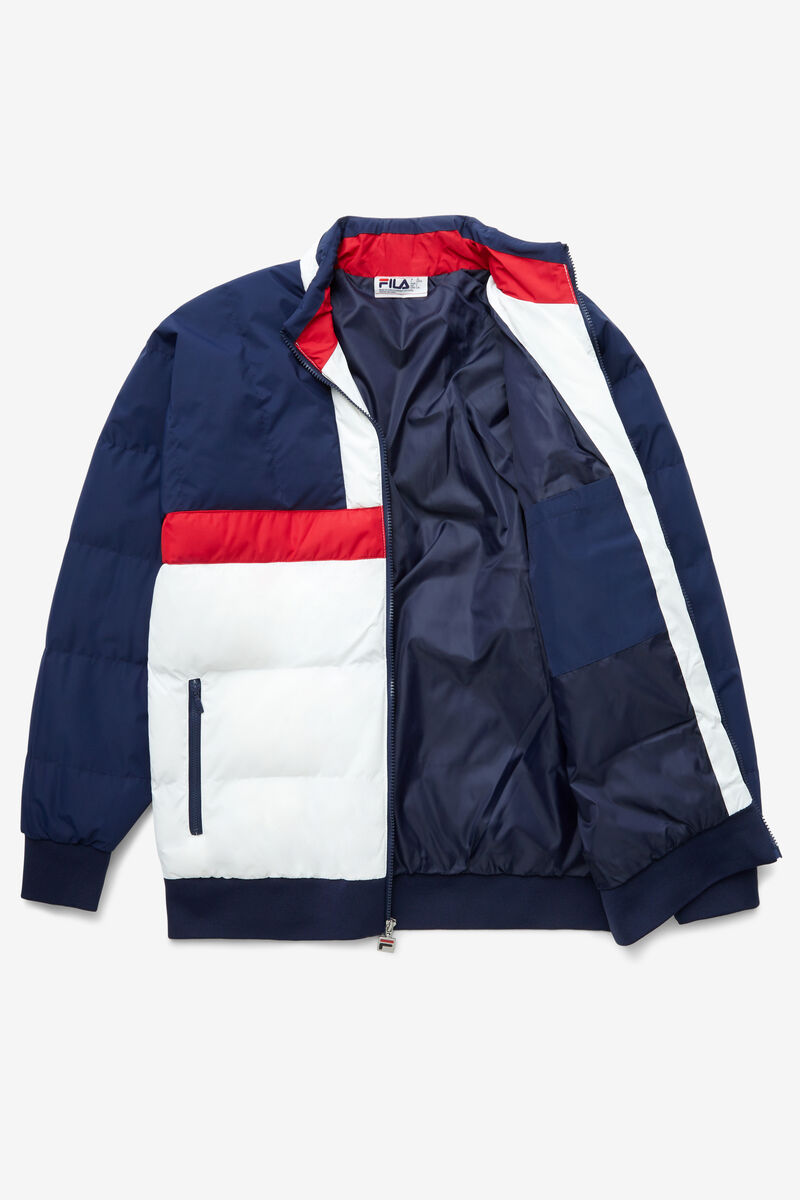 Navy / Red / White Men's Fila Fausto Ski Jacket Jackets | VNQeN1puBJ4