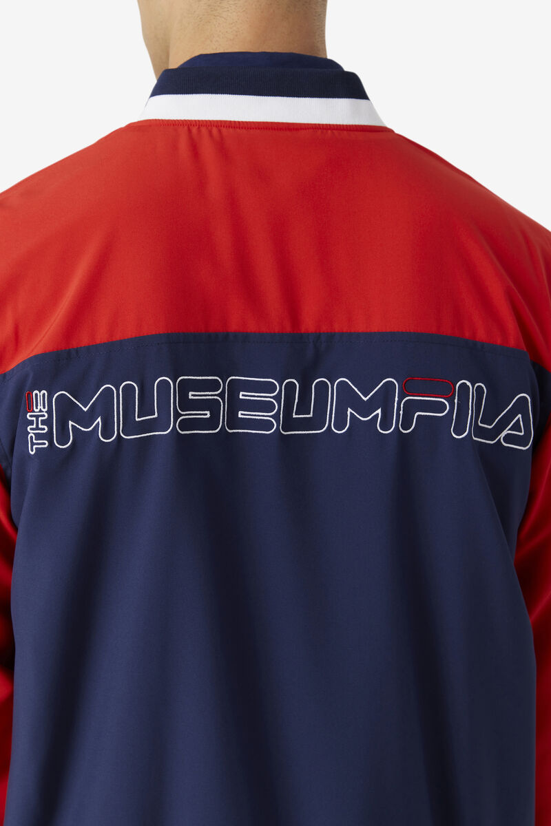 Navy / Red / White Men's Fila Fila X The Museum Track Jacket Jackets | 53HCNS6Payv