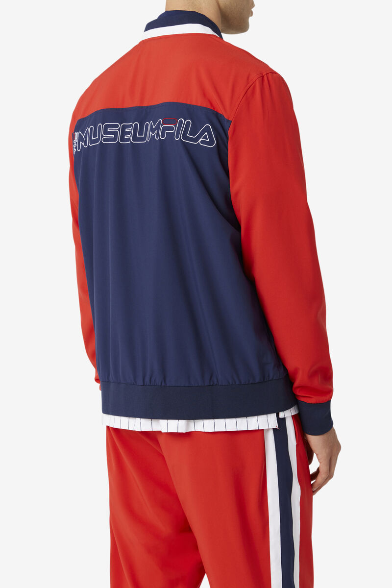 Navy / Red / White Men's Fila Fila X The Museum Track Jacket Tracksuits | 9tNC2kRZcVP