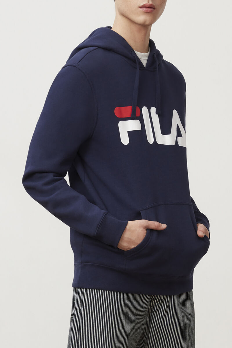 Navy / Red / White Men's Fila Flori Hoodie Hoodies | OqRCkwkRgKu