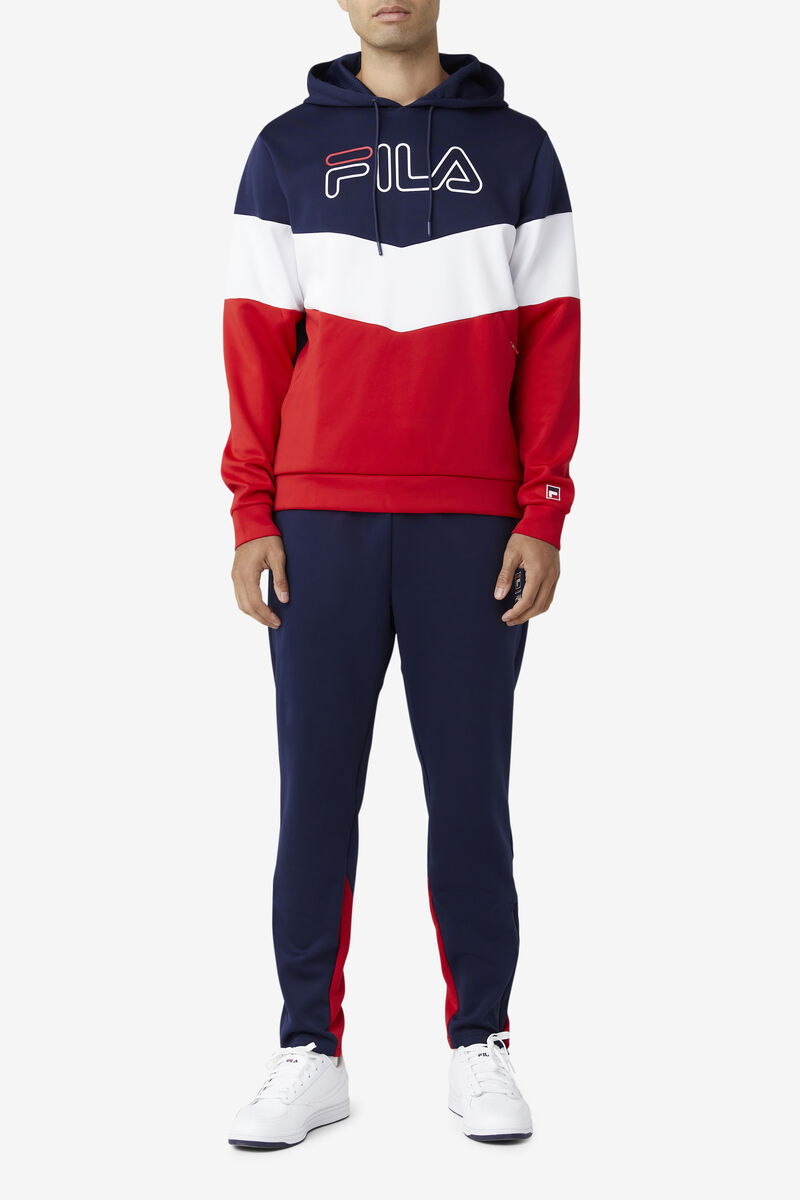 Navy / Red / White Men's Fila Gerado Tech Hoodie Hoodies | 6HfltrpgkFd