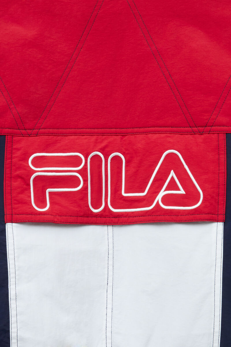 Navy / Red / White Men's Fila Golia Parka Jacket Jackets | OCo1dbXxQ5N