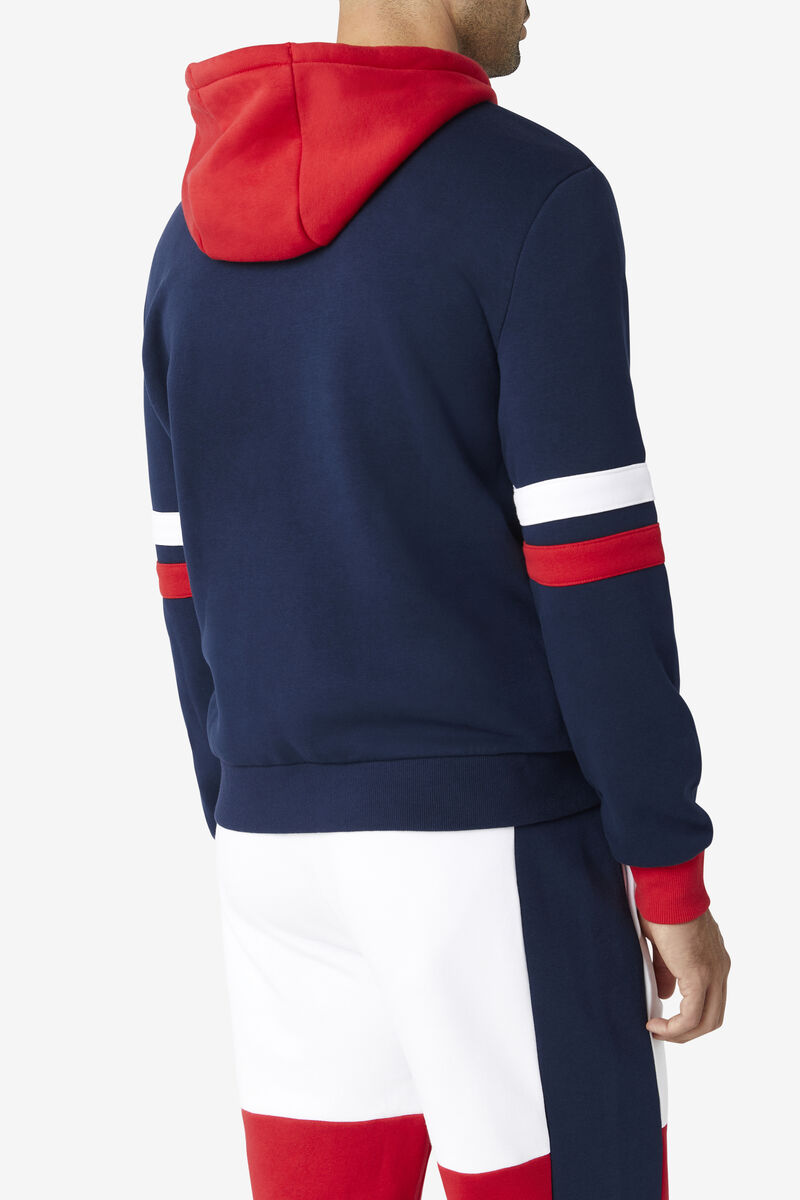 Navy / Red / White Men's Fila Hurley Hoodie Hoodies | zuPFhUizw4D