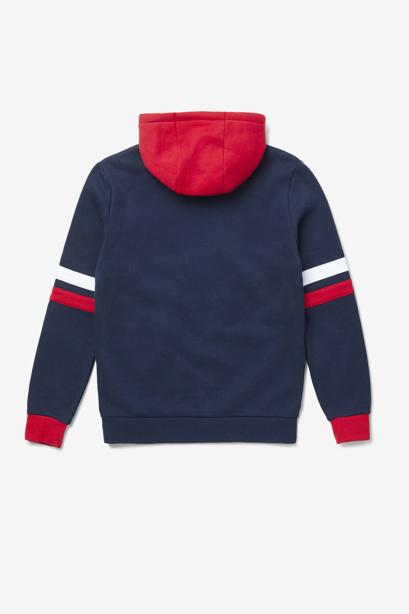 Navy / Red / White Men's Fila Hurley Hoodie Hoodies | zuPFhUizw4D