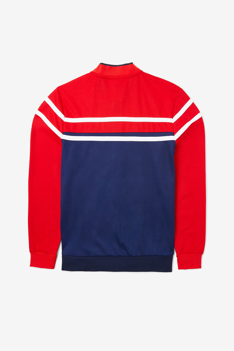 Navy / Red / White Men's Fila Naso Jacket Tracksuits | WabQDWpwbNT