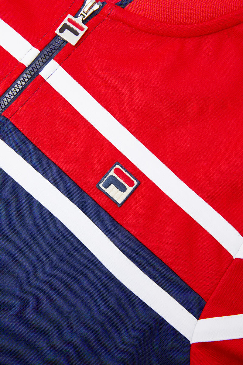 Navy / Red / White Men's Fila Naso Jacket Tracksuits | WabQDWpwbNT