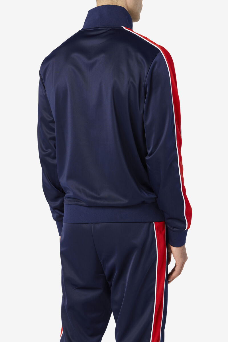 Navy / Red / White Men's Fila Wicks Track Jacket Tracksuits | Y7vGOykYe3J