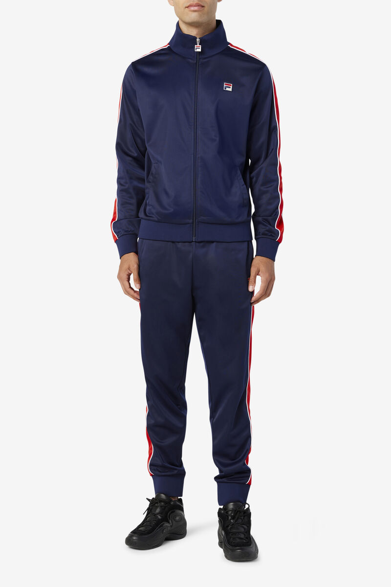 Navy / Red / White Men's Fila Wicks Track Jacket Tracksuits | Y7vGOykYe3J