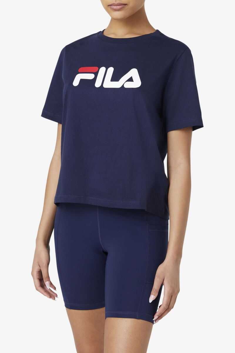 Navy / Red / White Women's Fila Miss Eagle T Shirts | qBLASH4C3Cz