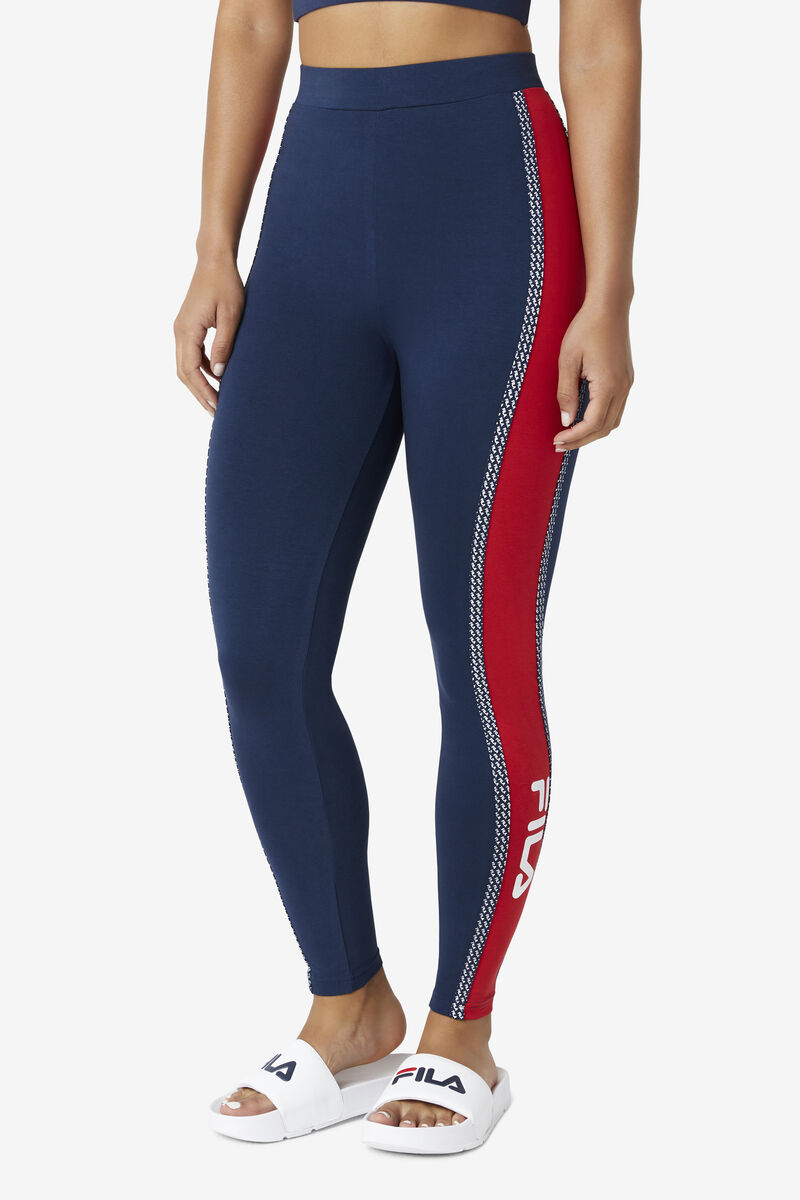 Navy / Red / White Women's Fila Ona Legging Leggings | 2XRHEnNQ8JG