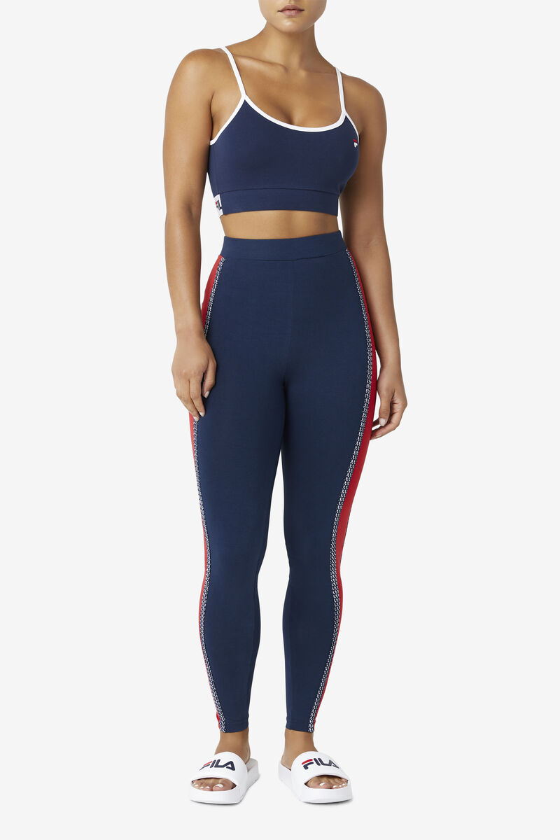 Navy / Red / White Women's Fila Ona Legging Leggings | 2XRHEnNQ8JG