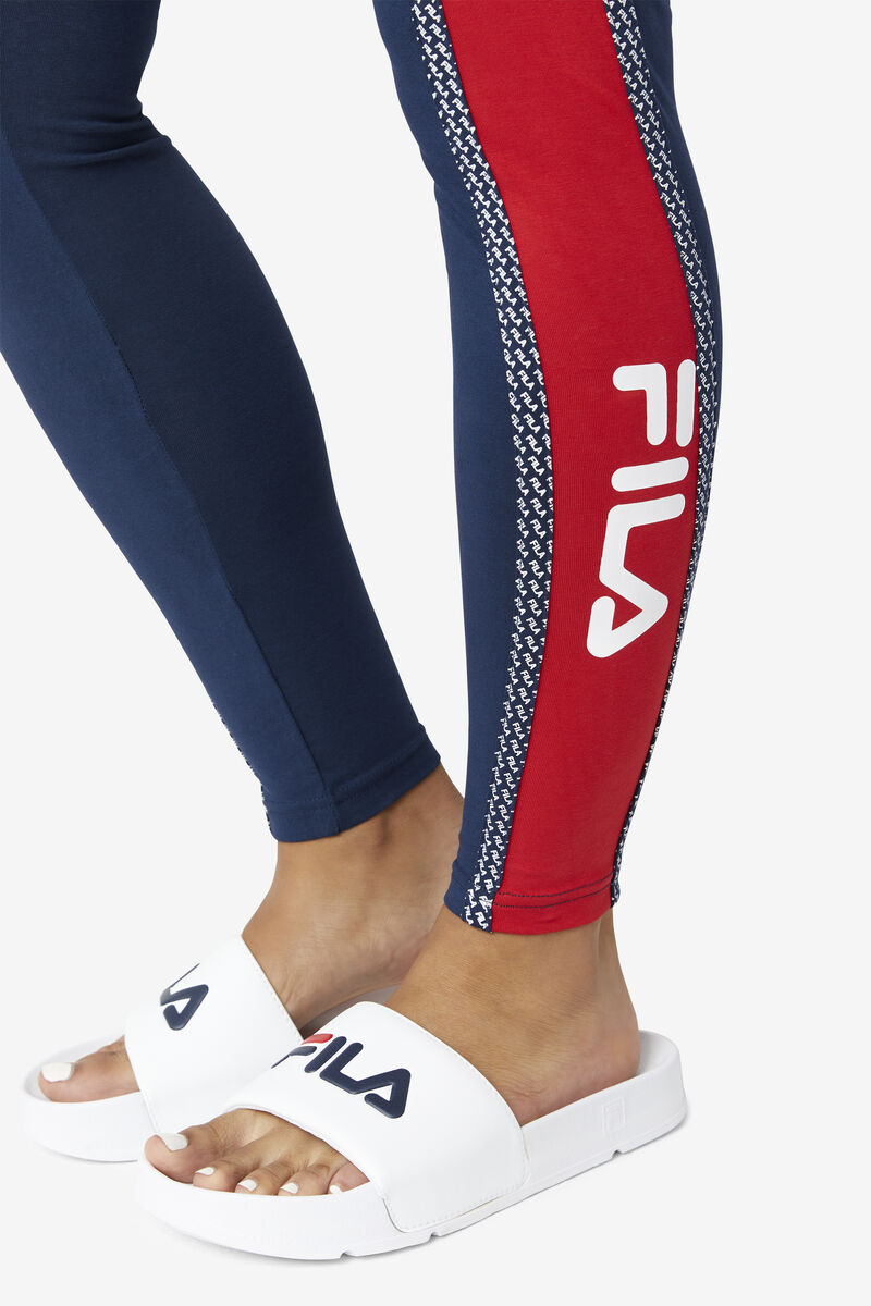 Navy / Red / White Women's Fila Ona Legging Leggings | 2XRHEnNQ8JG