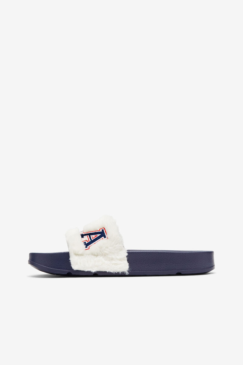 Navy / Red Women's Fila Furry Drifter Collegiate Sandals | tSi13MceZID