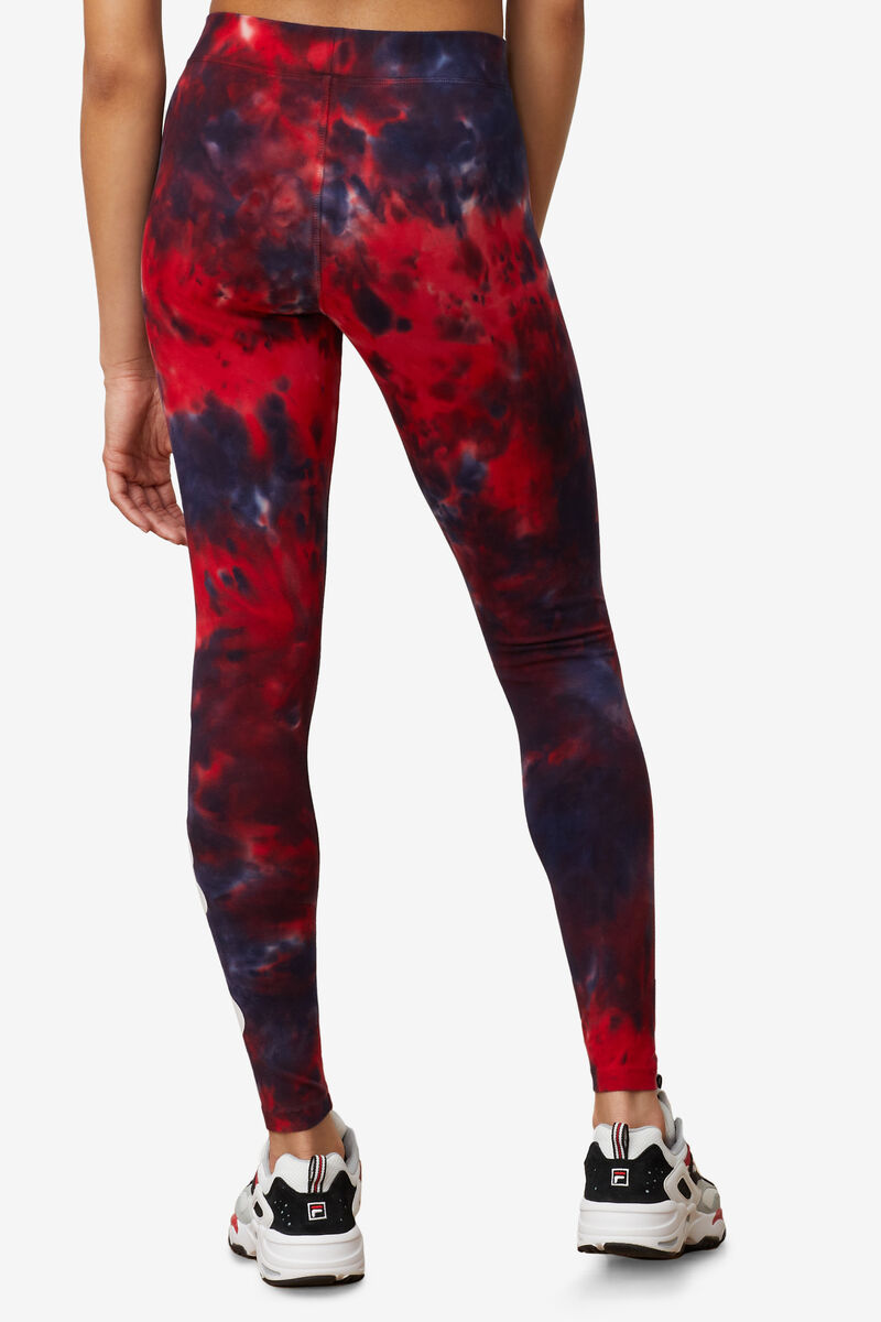 Navy / Red Women's Fila Laila Tie Dye Legging Leggings | Ek3yXcqtj2G