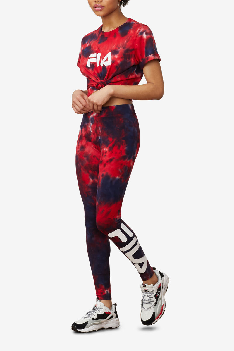 Navy / Red Women's Fila Laila Tie Dye Legging Leggings | Ek3yXcqtj2G