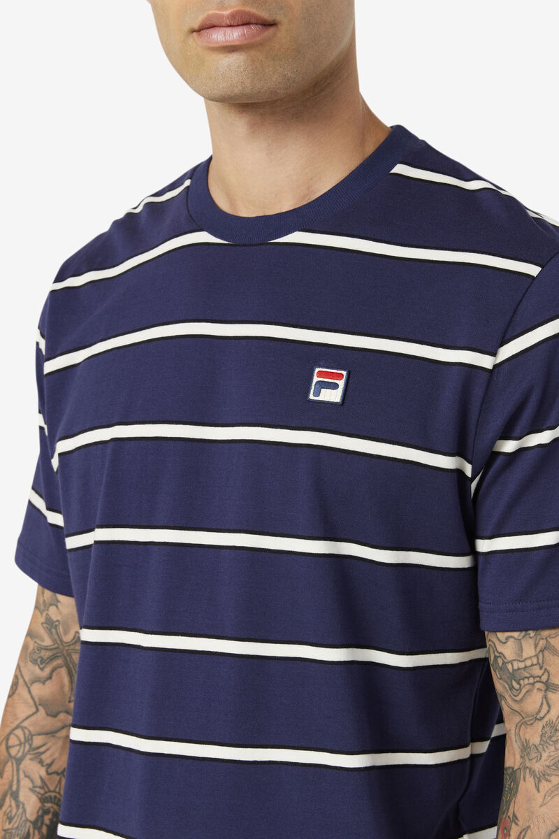 Navy / White Men's Fila Felix T Shirts | kSzRsRW9A5P