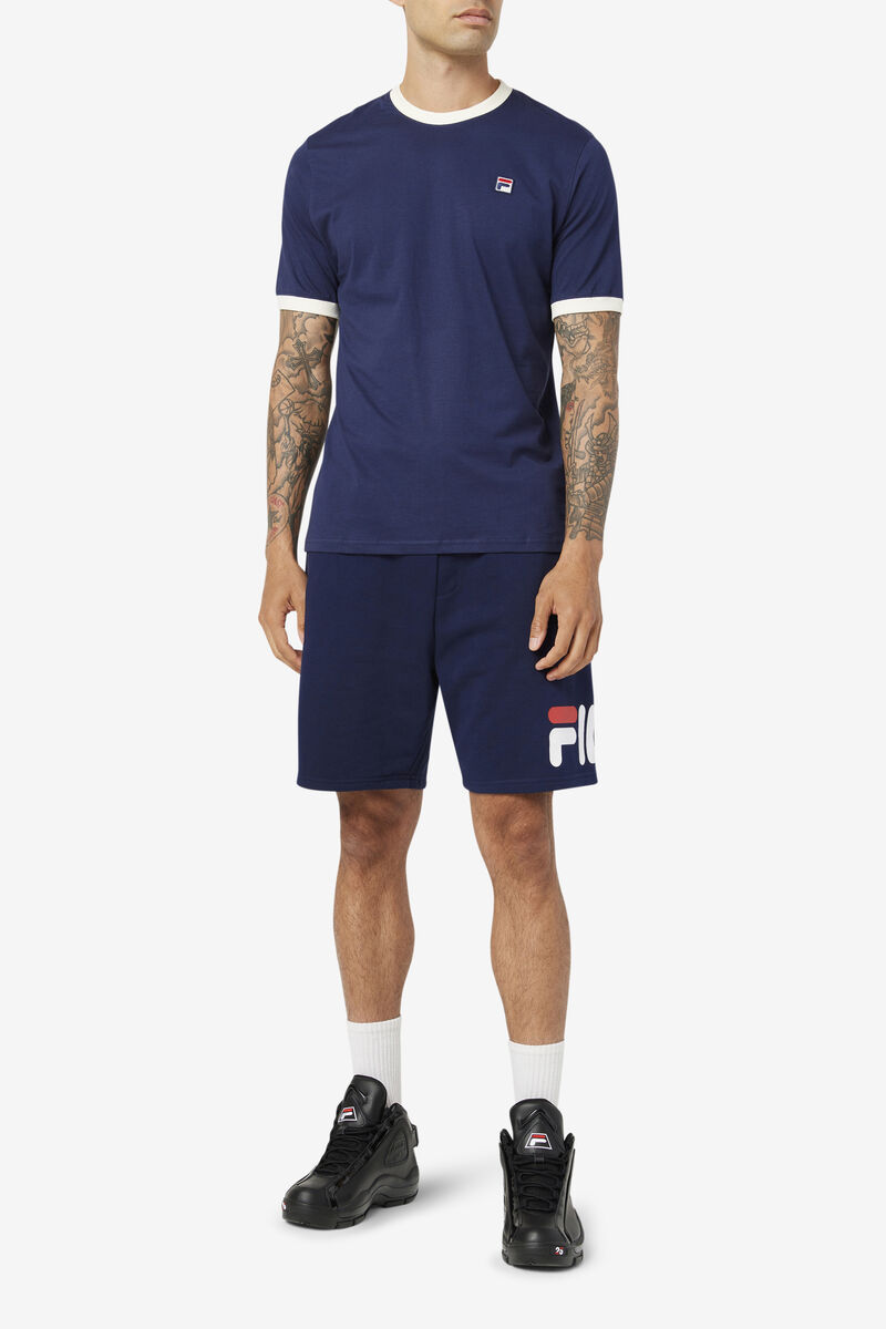 Navy / White Men's Fila Marconi Ringer T Shirts | YqeZHbvhNzw