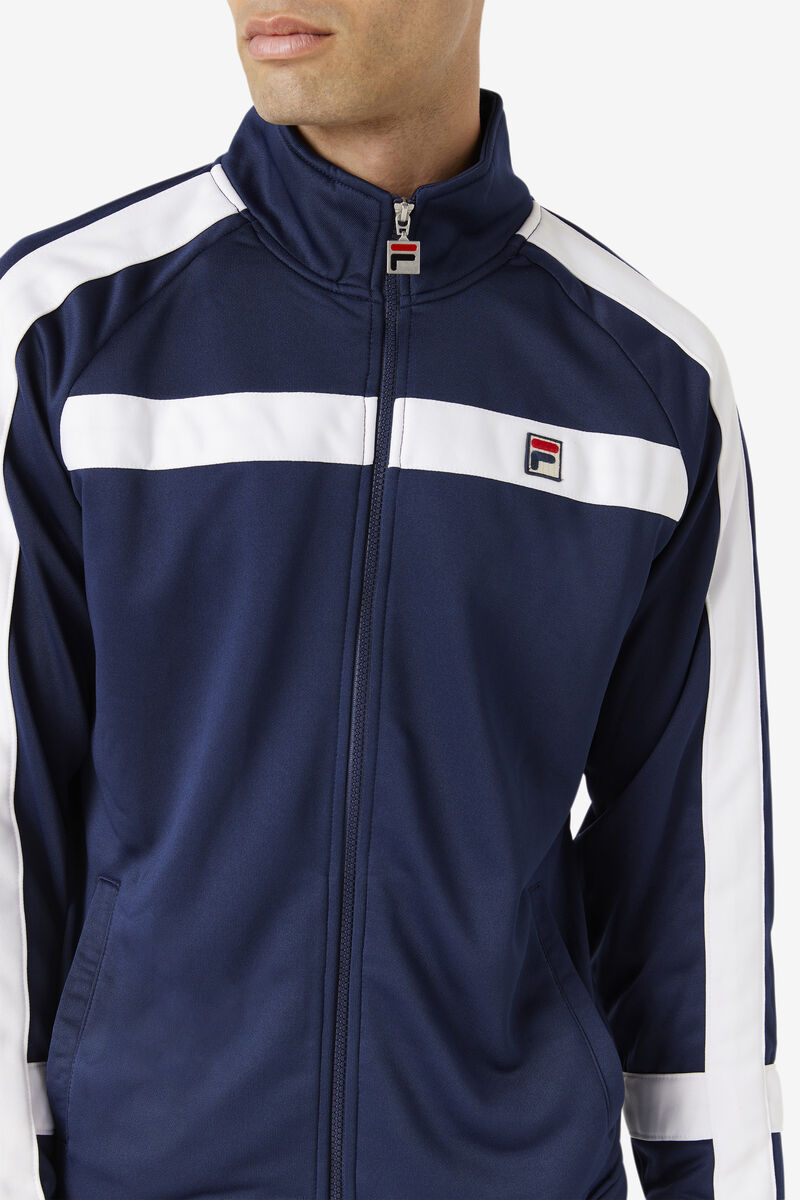 Navy / White Men's Fila Renzo Jacket Jackets | 15Tt5BVvcpu